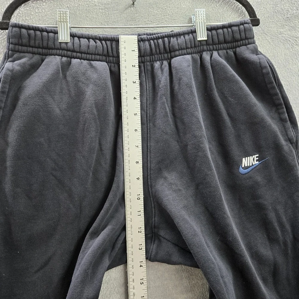 Nike‎ Men Activewear Pants L Black Swoosh Embroidery Sweatpants Fleece